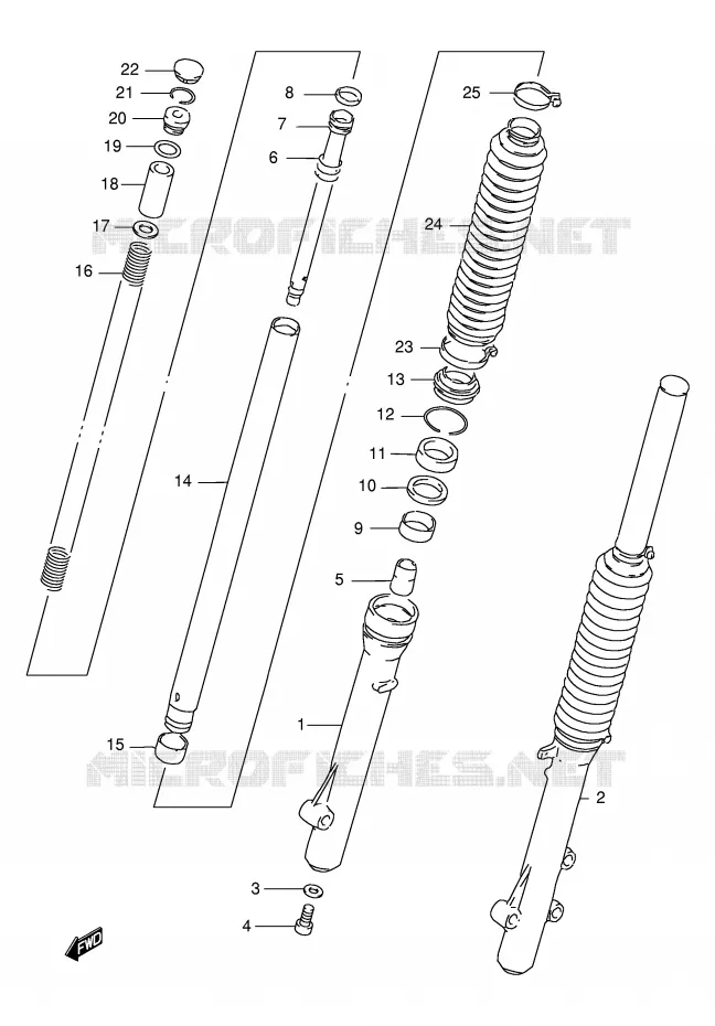 FRONT FORK Suzuki MOTO 125 DR 1995  DR125SES(E4)