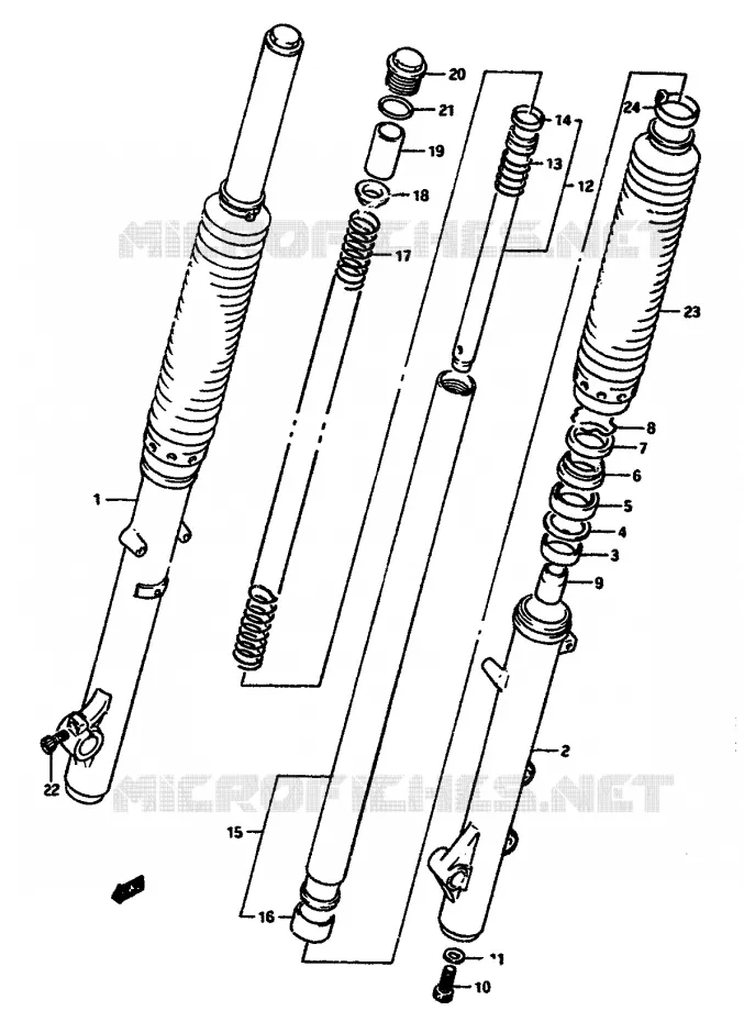 FRONT FORK Suzuki MOTO 650 DR 1990  DR650SL(L/M)