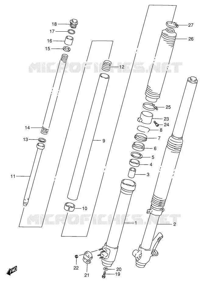 FRONT FORK Suzuki MOTO 650 DR 1999  DR650SEUX(E4)