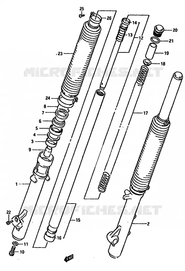 FRONT FORK Suzuki MOTO 750 DR 1989  DR750SUK(J/K)