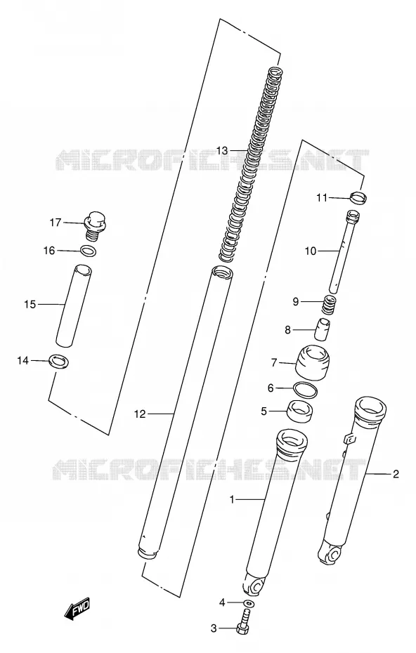 FRONT FORK Suzuki MOTO 80 DS 1999  DS80X(E24)