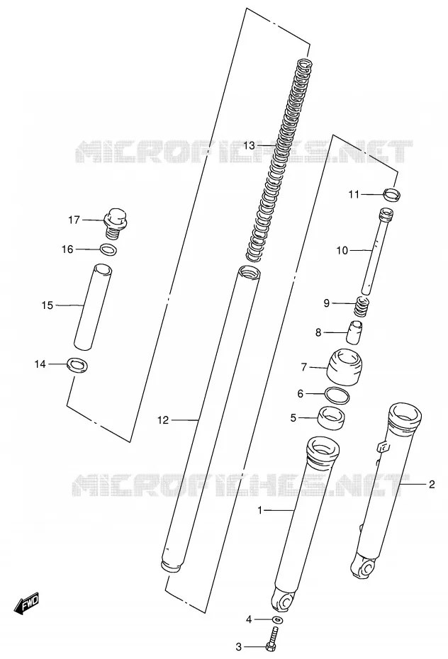FRONT FORK Suzuki MOTO 80 DS 1999  DS80X(E3/E28)