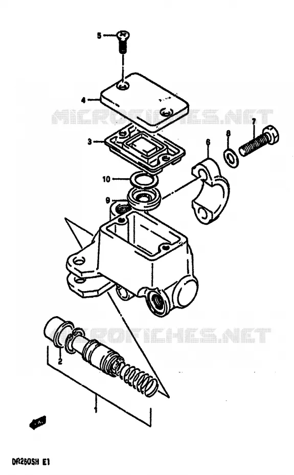 FRONT MASTER CYLINDER (MODEL F/G/H) Suzuki MOTO 250 DR 1985  DR250SF(E/F/G/H)
