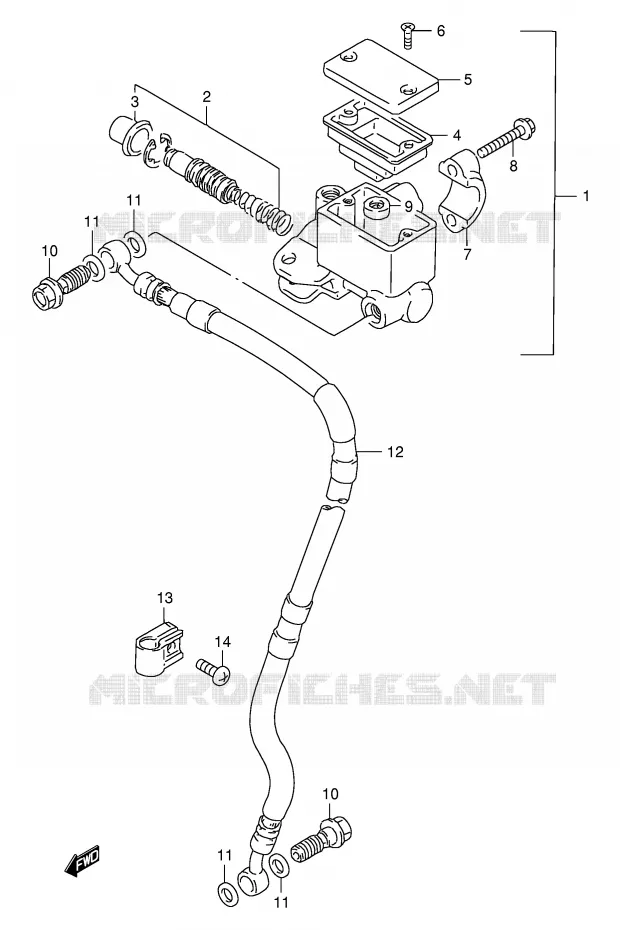 FRONT MASTER CYLINDER Suzuki MOTO 200 DR 1998  DR200SEW(E24)