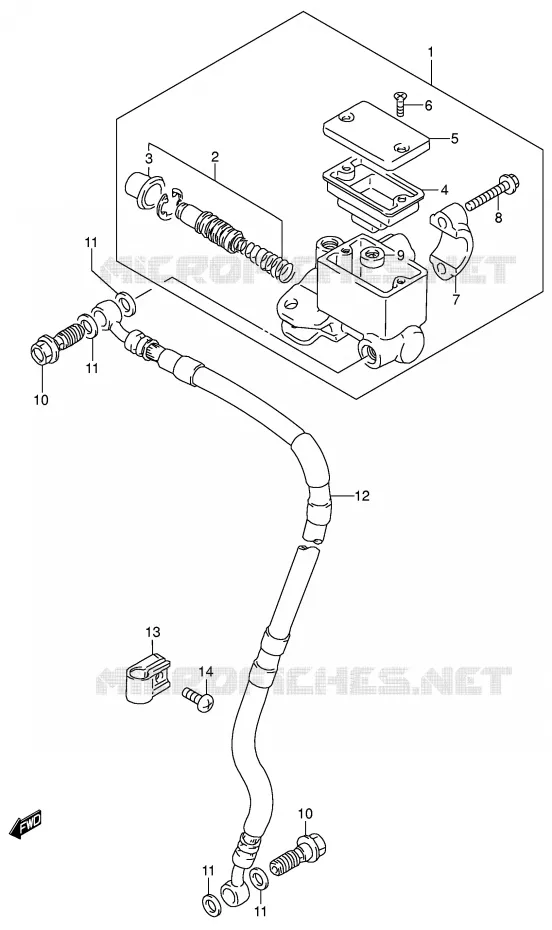 FRONT MASTER CYLINDER Suzuki MOTO 200 DR 2002  DR200SEK2(E24)