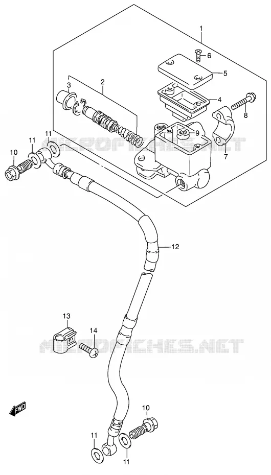 FRONT MASTER CYLINDER Suzuki MOTO 200 DR 2002  DR200SEK2(E3/E28)
