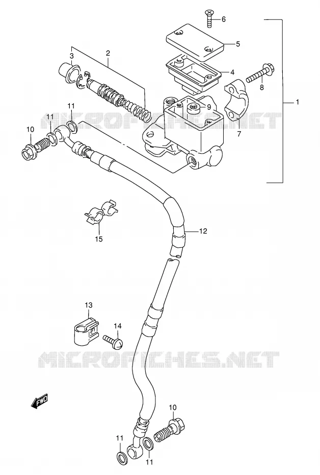 FRONT MASTER CYLINDER Suzuki MOTO 350 DR 1994  DR350SER(E2)