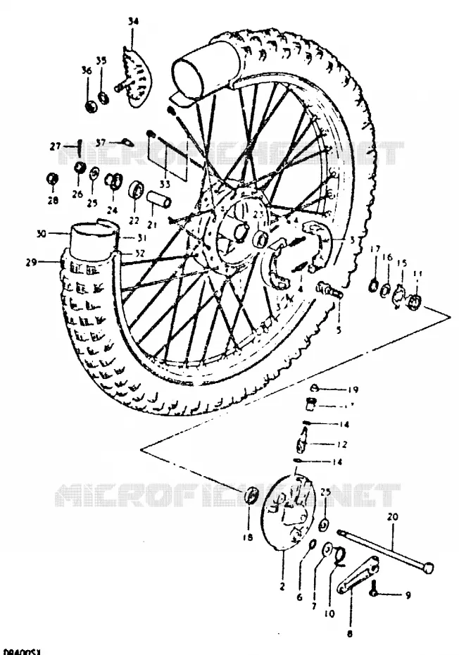 FRONT WHEEL (DR400ST) Suzuki MOTO 400 DR 1981  DR400SX(T/X)