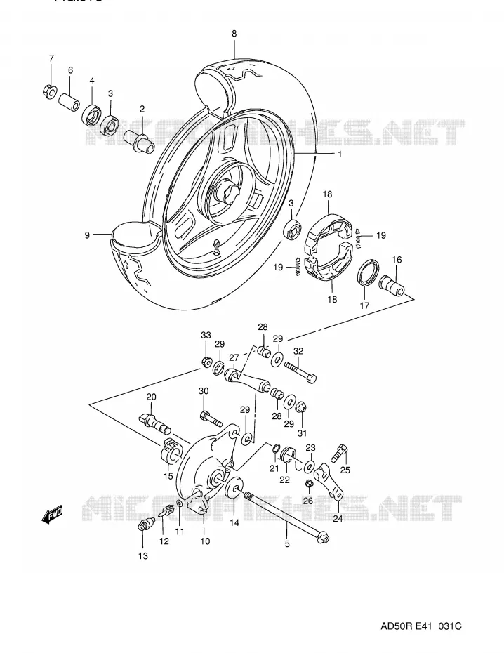 FRONT WHEEL (MODEL R E41) Suzuki SCOOTER 50 AD 1994  AD50WFR(E41)