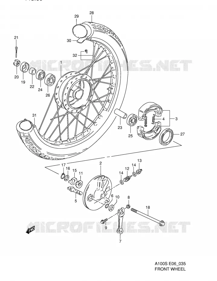 FRONT WHEEL Suzuki MOTO 100 A100 1994  A100R(E6)
