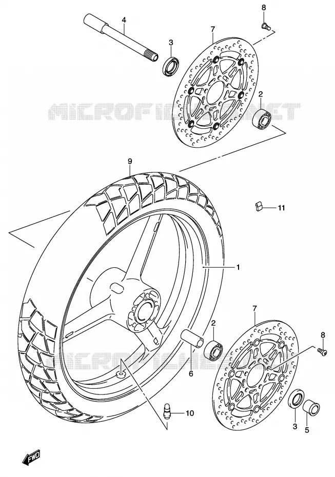 FRONT WHEEL Suzuki MOTO 1000 V-STROM 2002  DL1000K2(E2)