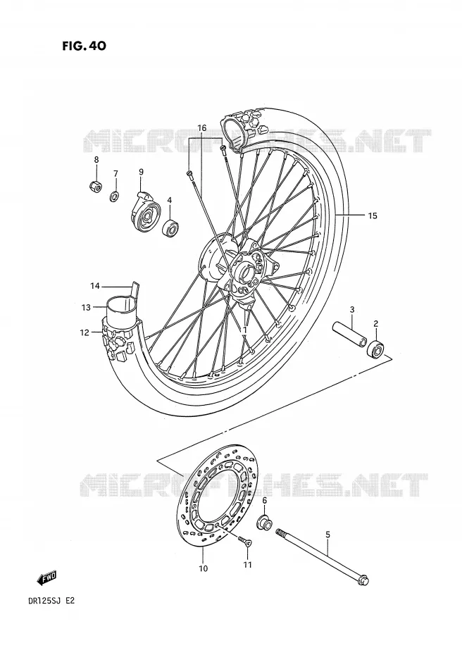 FRONT WHEEL Suzuki MOTO 125 DR 1987  DR125SH(E2)
