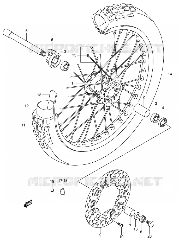 FRONT WHEEL Suzuki MOTO 400 DR-Z 2000  DR-Z400SY(E2)