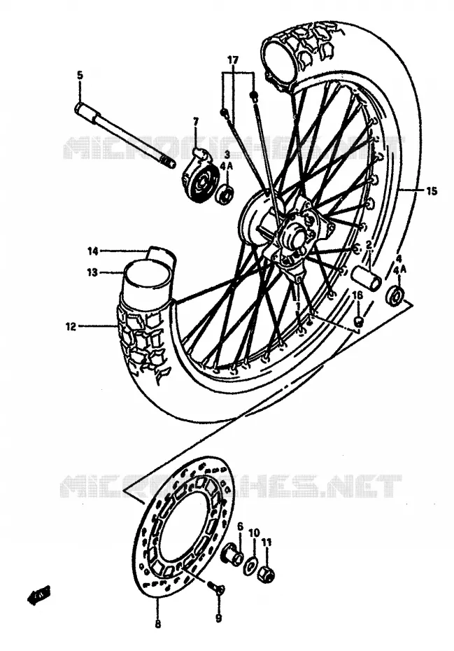 FRONT WHEEL Suzuki MOTO 600 DR 1985  DR600SF(E2)