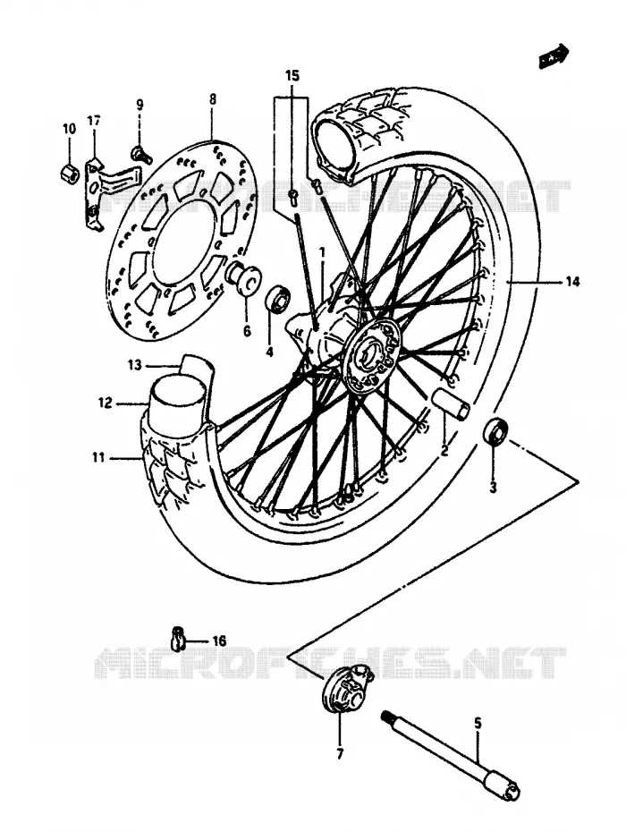 FRONT WHEEL Suzuki MOTO 650 DR 1990  DR650SL(L/M)