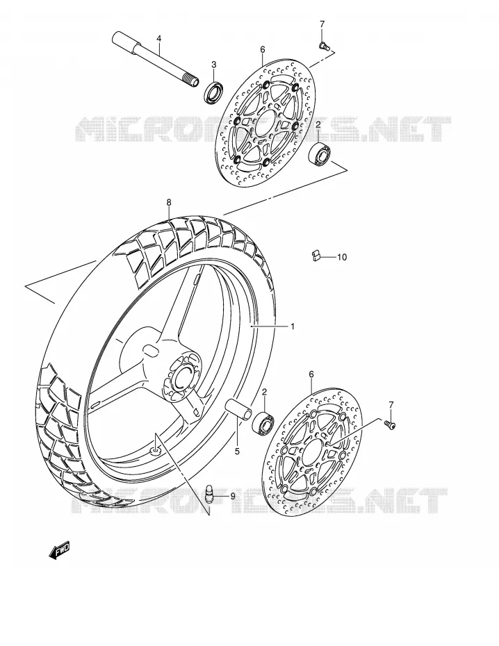 FRONT WHEEL Suzuki MOTO 650 V-STROM 2004  DL650K4(E2)