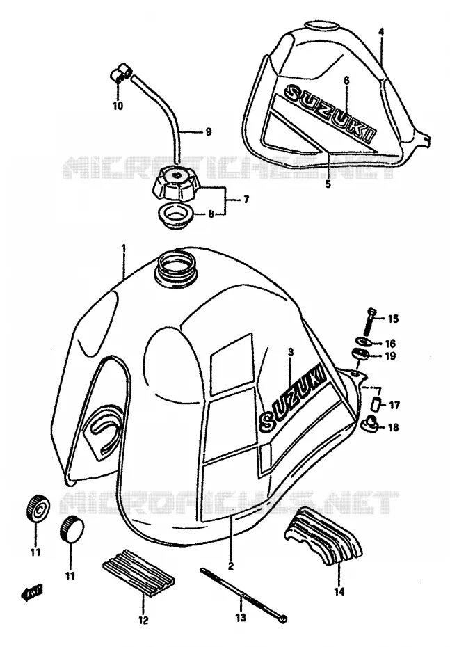 FUEL TANK (MODEL F/G) Suzuki MOTO 600 DR 1986  DR600SUG(E2)