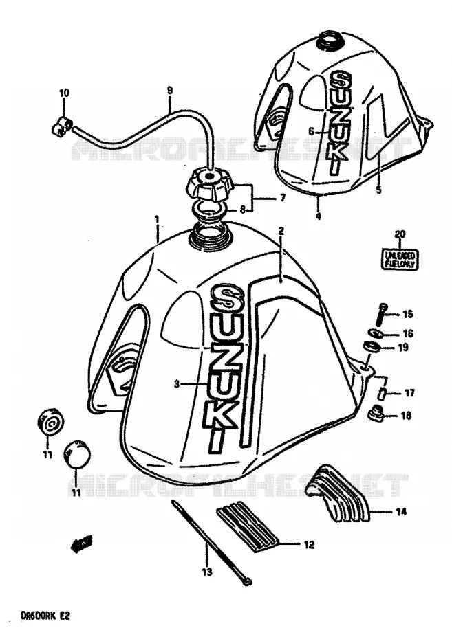 FUEL TANK (MODEL G/H) Suzuki MOTO 600 DR 1987  DR600RUH(E2)