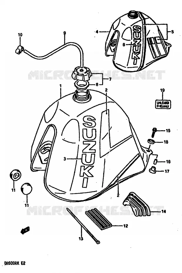 FUEL TANK (MODEL J/K) Suzuki MOTO 600 DR 1987  DR600RUH(E2)