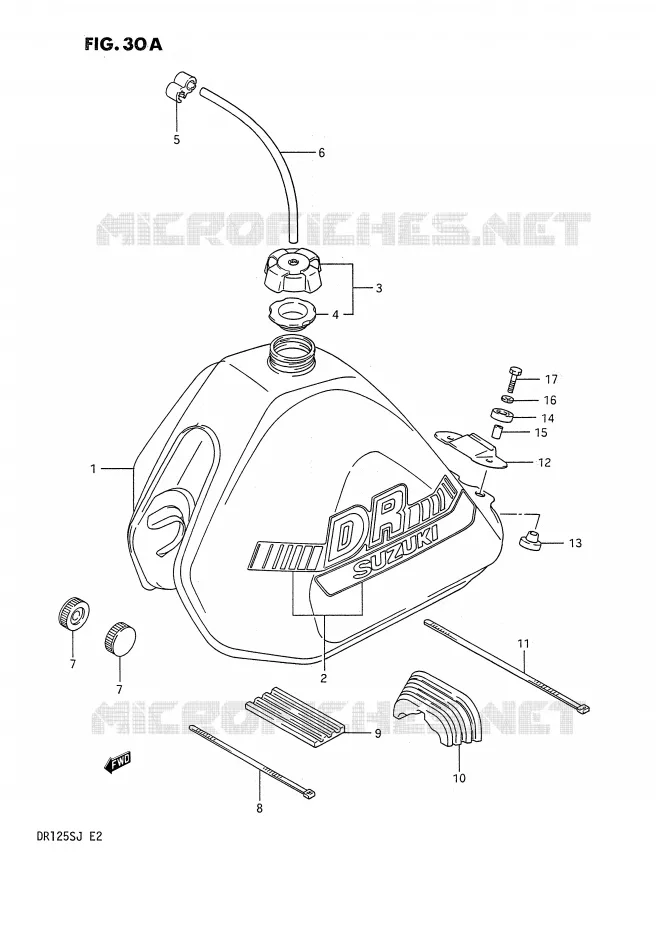 FUEL TANK (MODEL J) Suzuki MOTO 125 DR 1988  DR125SJ(E2)