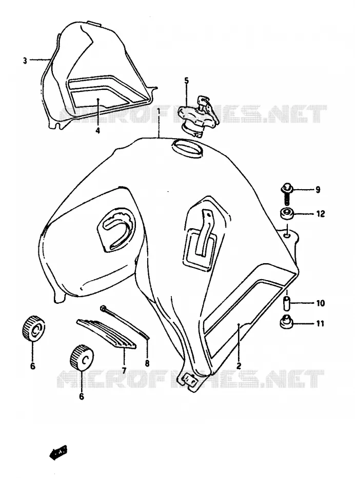 FUEL TANK (MODEL L) Suzuki MOTO 650 DR 1990  DR650RSL(L/M)