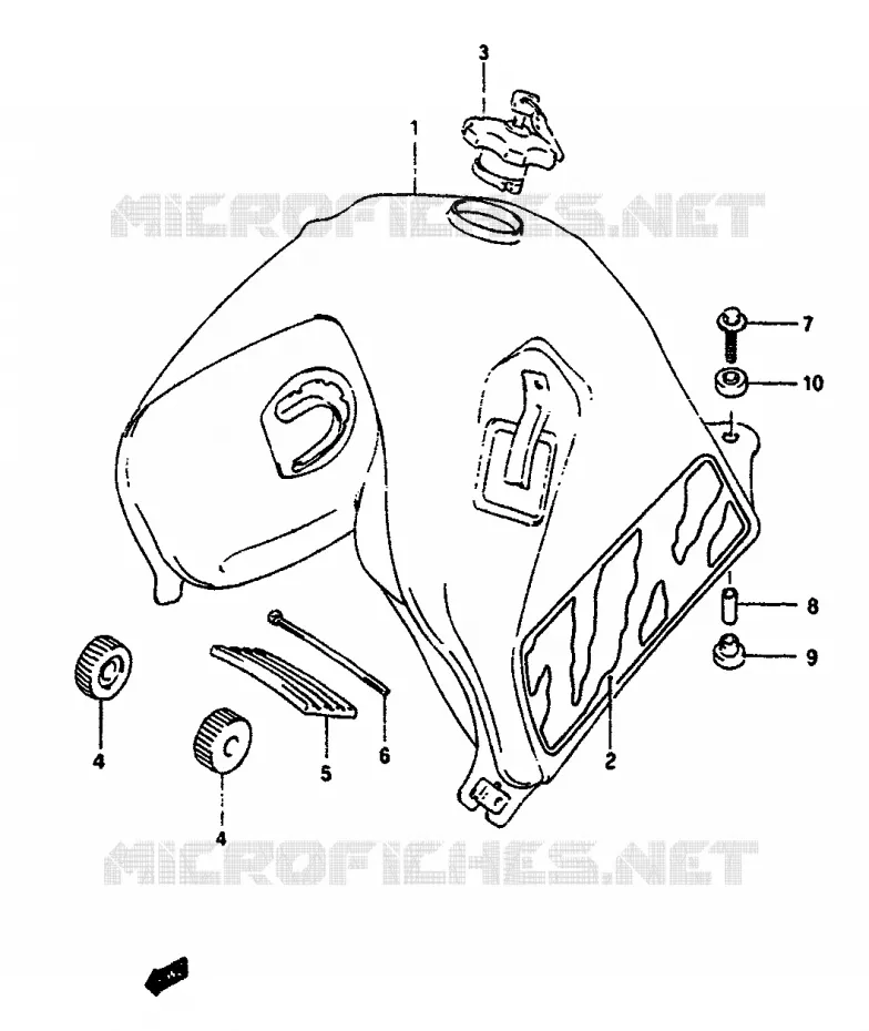 FUEL TANK (MODEL M) Suzuki MOTO 650 DR 1991  DR650RSM(L/M)