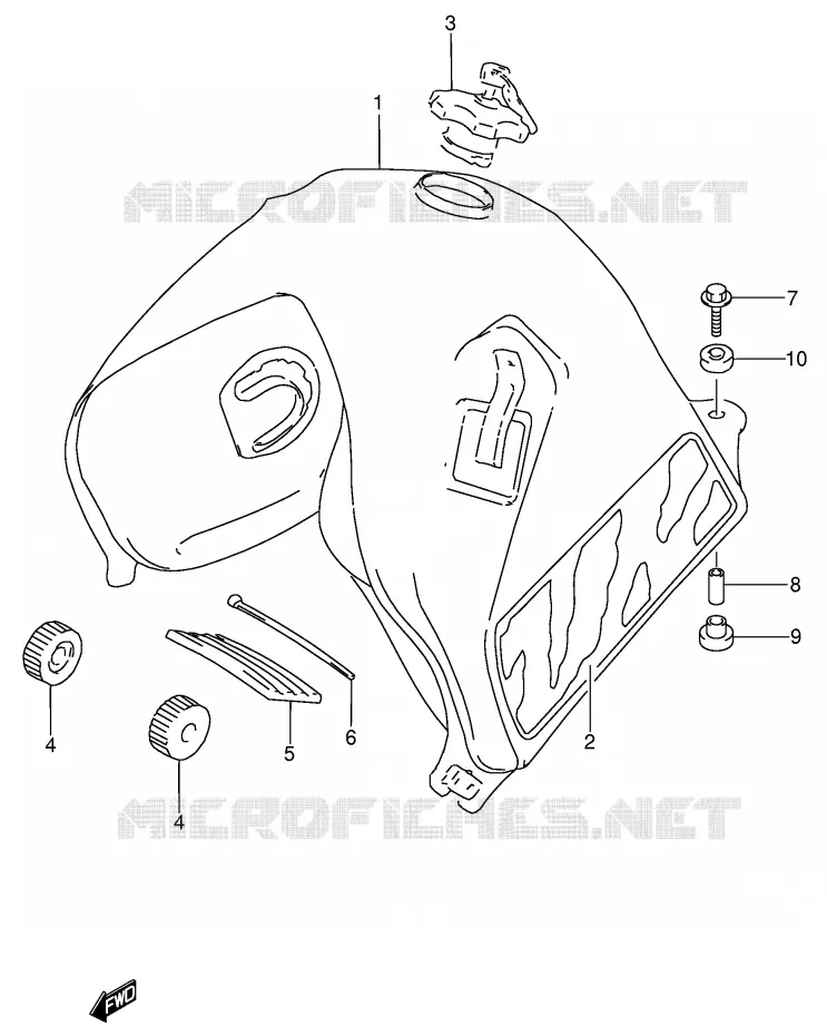 FUEL TANK (MODEL M) Suzuki MOTO 650 DR 1993  DR650RSEP(E4)