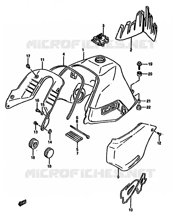 FUEL TANK (MODEL N) Suzuki MOTO 650 DR 1994  DR650RUR(N/P/R)