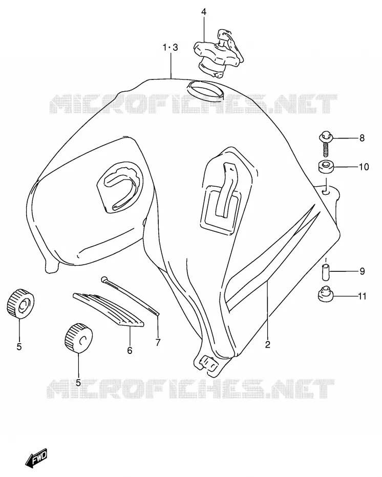FUEL TANK (MODEL T) Suzuki MOTO 650 DR 1993  DR650RSEP(E4)