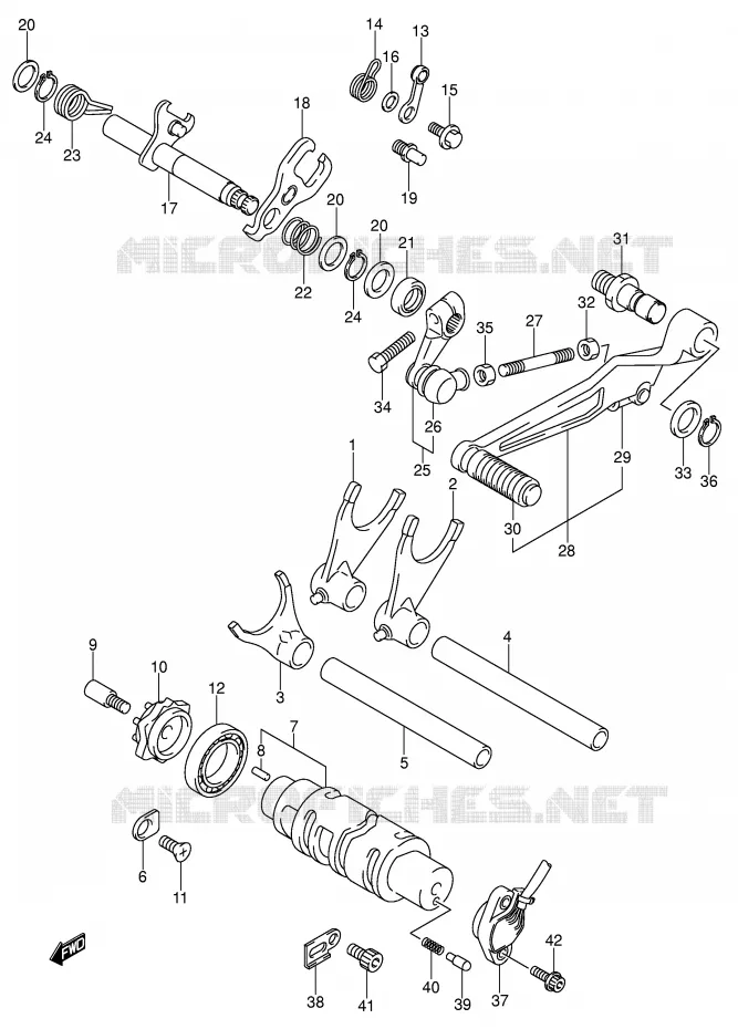 GEAR SHIFTING ASSY Suzuki MOTO 1000 V-STROM 2002  DL1000K2(E2)