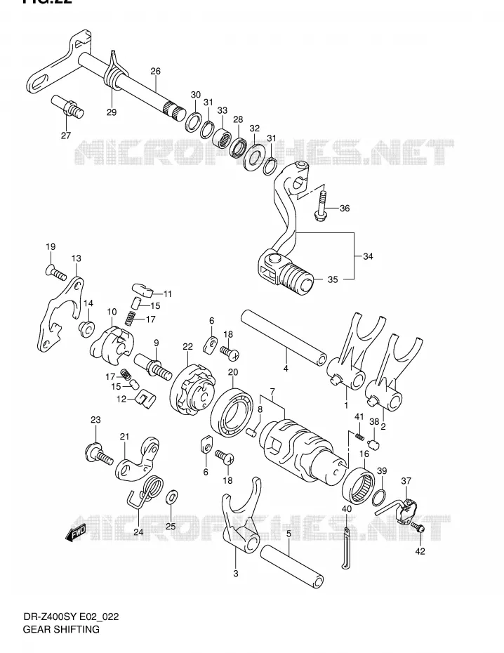 GEAR SHIFTING ASSY Suzuki MOTO 400 DR-Z 2000  DR-Z400SY(E2)