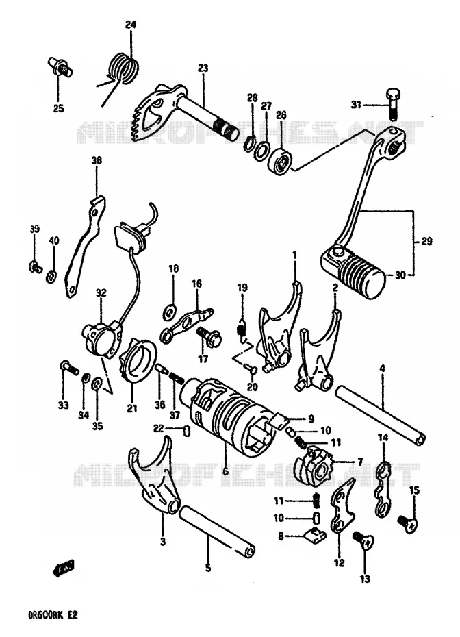 GEAR SHIFTING ASSY Suzuki MOTO 600 DR 1986  DR600RG(E2)