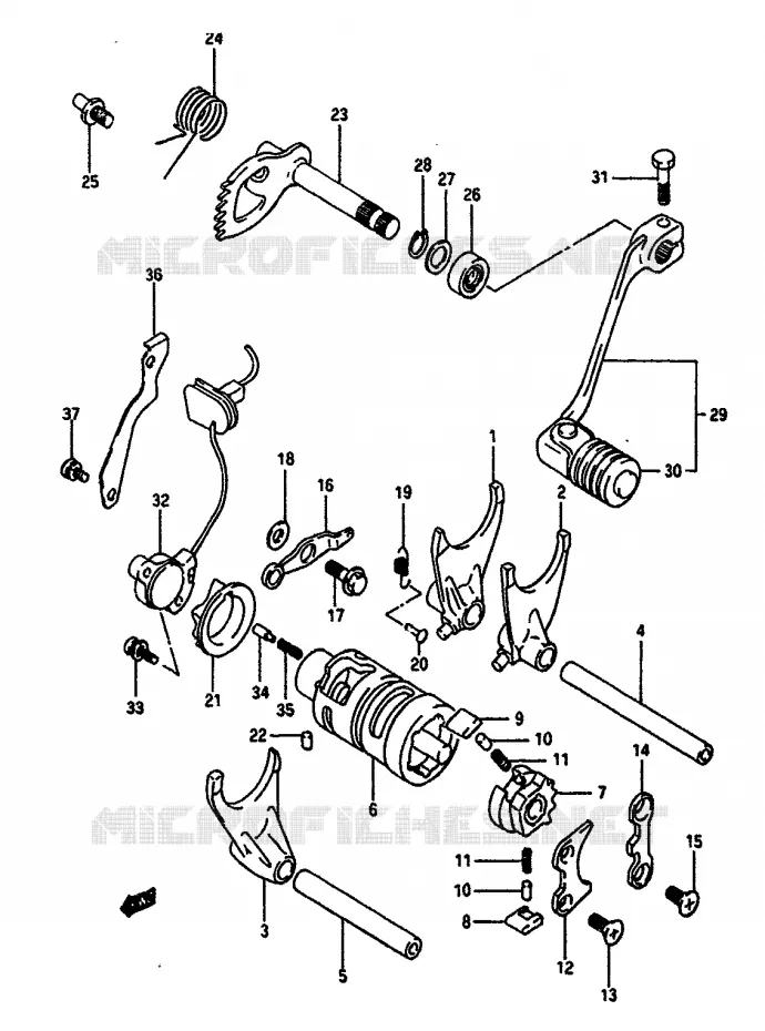 GEAR SHIFTING ASSY Suzuki MOTO 650 DR 1990  DR650RSL(L/M)