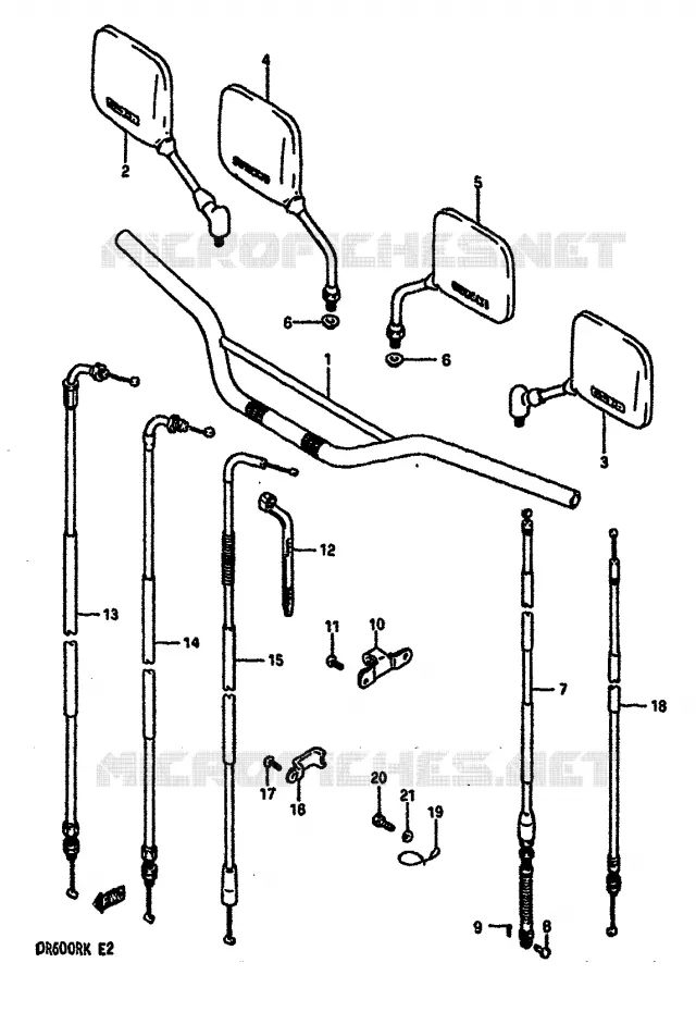 HANDLEBAR-CABLE Suzuki MOTO 600 DR 1987  DR600RUH(E2)