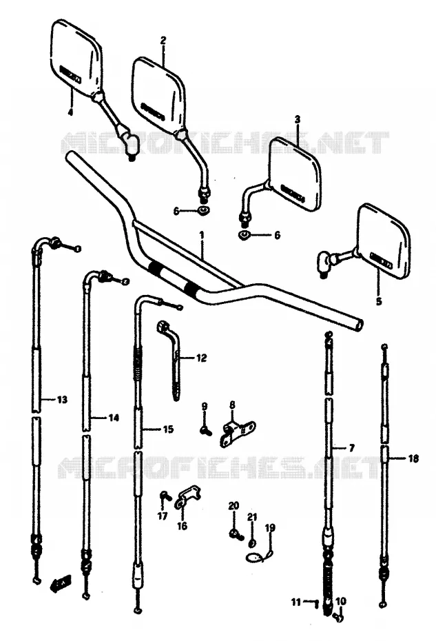 HANDLEBAR-CABLE Suzuki MOTO 600 DR 1988  DR600SUJ(E2)