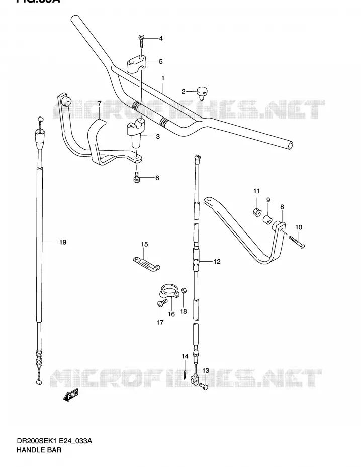HANDLEBAR (MODEL K2/K3/K4/K5 E24) Suzuki MOTO 200 DR 2004  DR200SEK4(E24)
