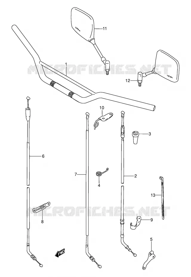 HANDLEBAR (MODEL L/M,MODEL N/P/R E24) Suzuki MOTO 250 DR 1990  DR250SL(E24)