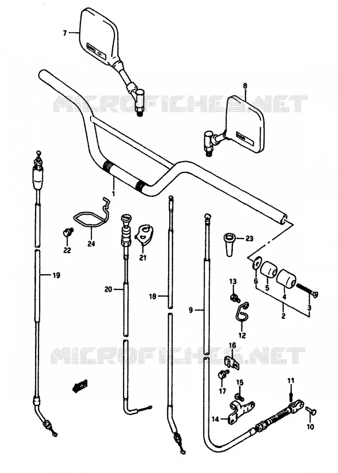 HANDLEBAR (MODEL M) Suzuki MOTO 650 DR 1991  DR650RSM(L/M)