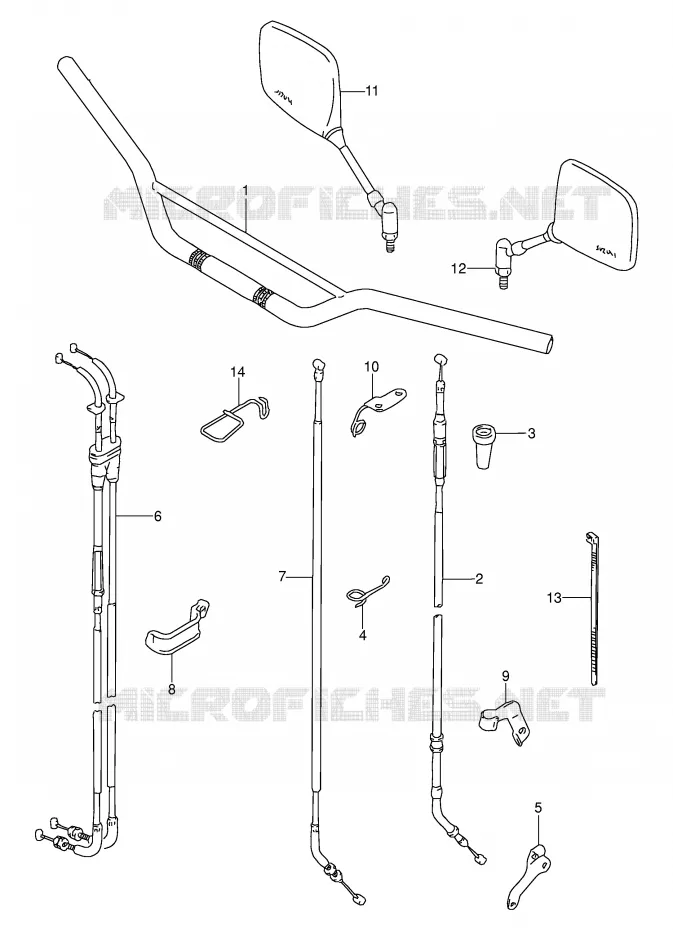HANDLEBAR (MODEL N/P/R E21) Suzuki MOTO 250 DR 1990  DR250SL(E24)
