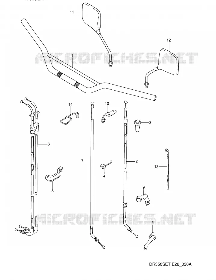 HANDLEBAR (MODEL N/P) Suzuki MOTO 350 DR 1991  DR350SM(E28)