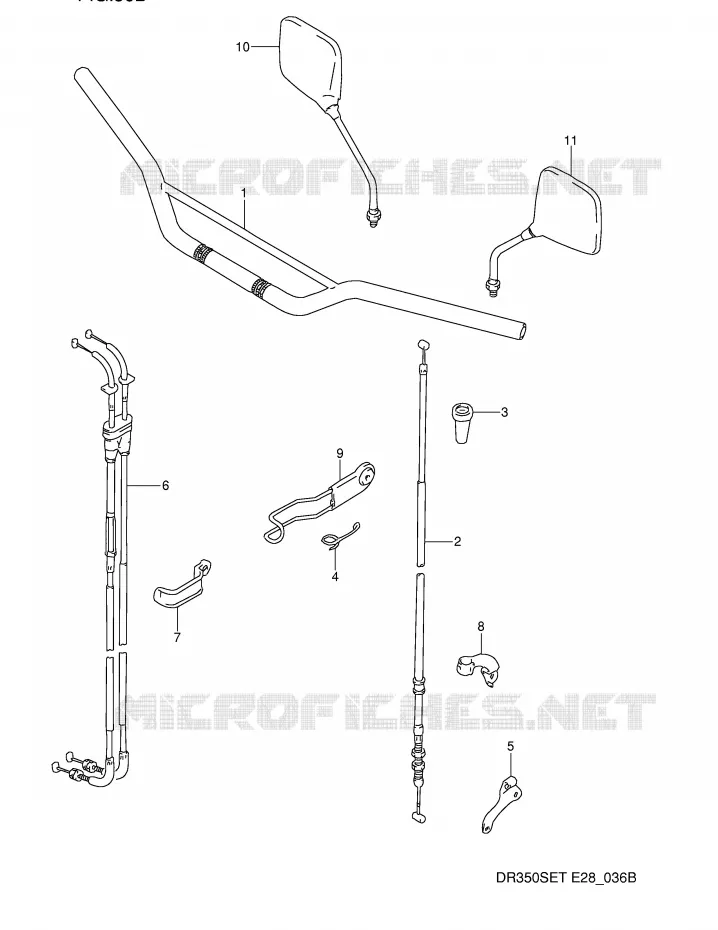 HANDLEBAR (MODEL R/S/T) Suzuki MOTO 350 DR 1995  DR350SES(E28)