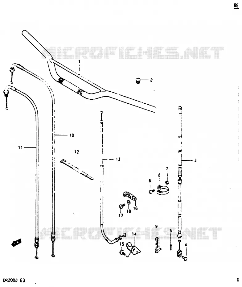 HANDLEBAR Suzuki MOTO 200 DR 1986  DR200G(G/H/J)