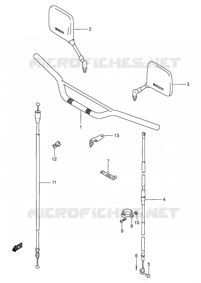 HANDLEBAR Suzuki MOTO 200 DR 2002  DR200SEK2(E3/E28)