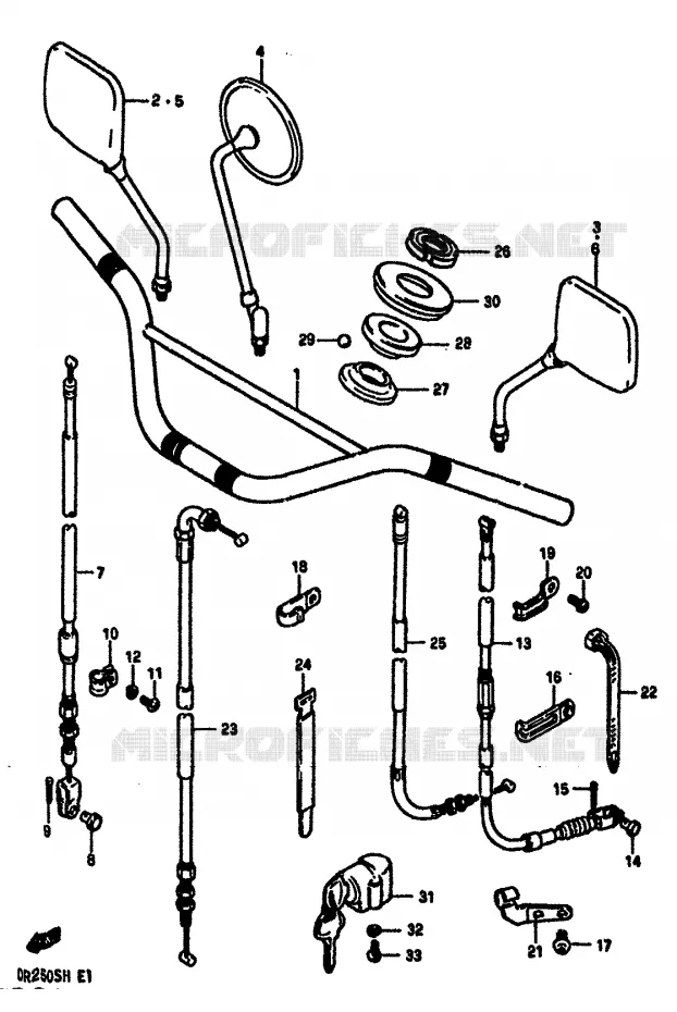 HANDLEBAR Suzuki MOTO 250 DR 1984  DR250SE(E/F/G/H)
