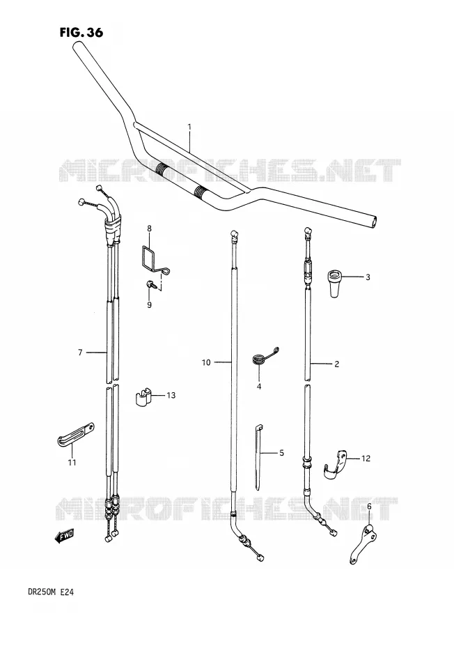 HANDLEBAR Suzuki MOTO 250 DR 1991  DR250M(E24)