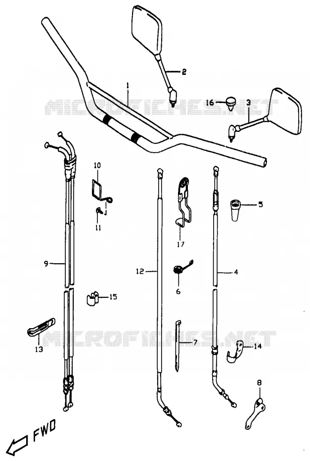 HANDLEBAR Suzuki MOTO 350 DR 1998  DR350W(V/W/X)