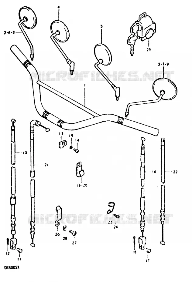 HANDLEBAR Suzuki MOTO 400 DR 1980  DR400ST(T/X)