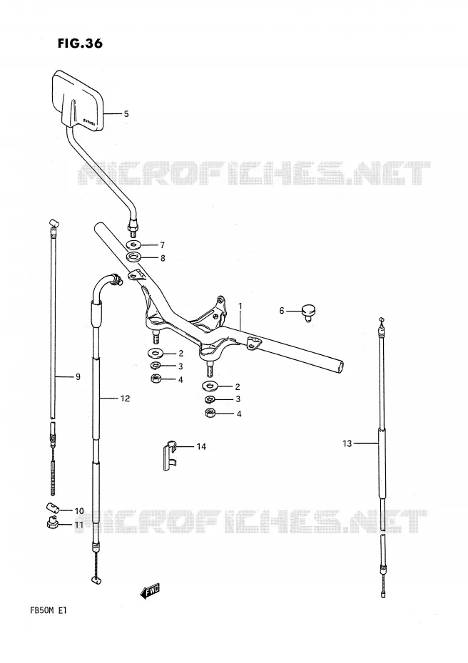 HANDLEBAR Suzuki SCOOTER 50 FB 1989  FB50K(E1)