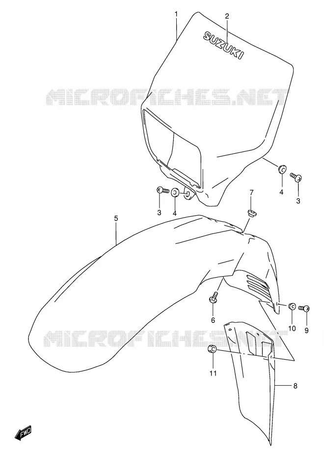 HEADLAMP HOUSING (MODEL K1) Suzuki MOTO 650 DR 2004  DR650SEK4(E4)