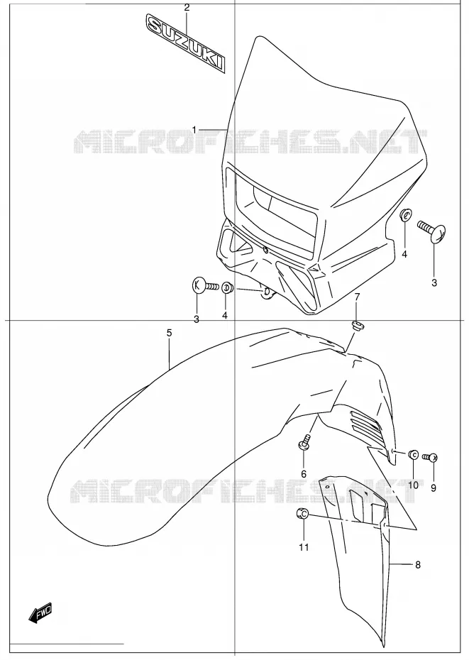 HEADLAMP HOUSING (MODEL K2) Suzuki MOTO 650 DR 2002  DR650SEK2(E4)